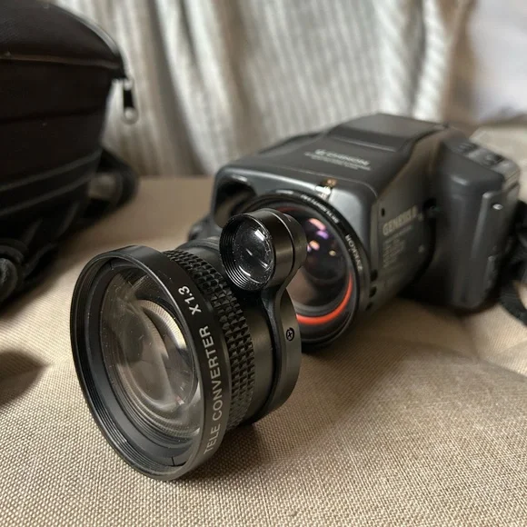 CHINON Genesis II film camera WITH ATTACHMENTS AND BATTERY